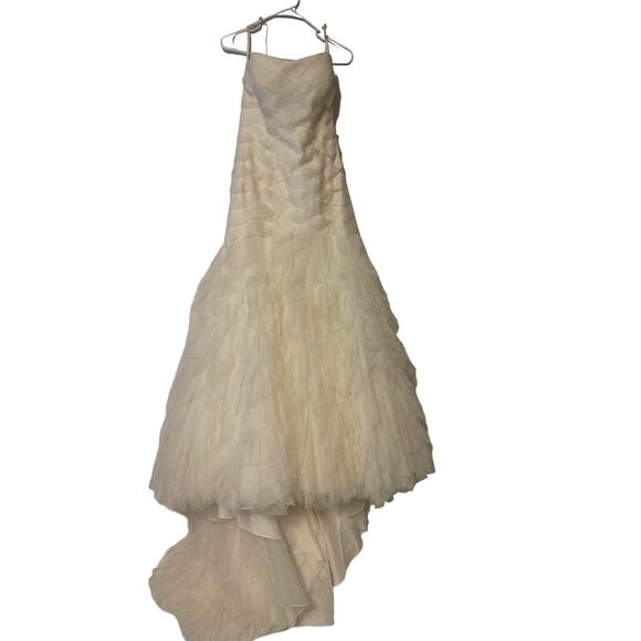 Galina Signature Ivory Size 12 Style SWG523 Wedding Gown Basket Woven Bodice - Picture 1 of 11